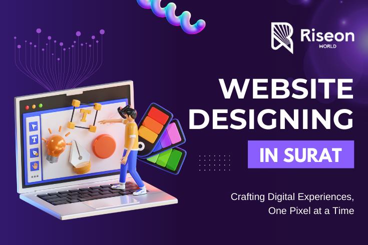 Modern and responsive website design services in Surat by Riseon World, showcasing creative and user-friendly web design solutions